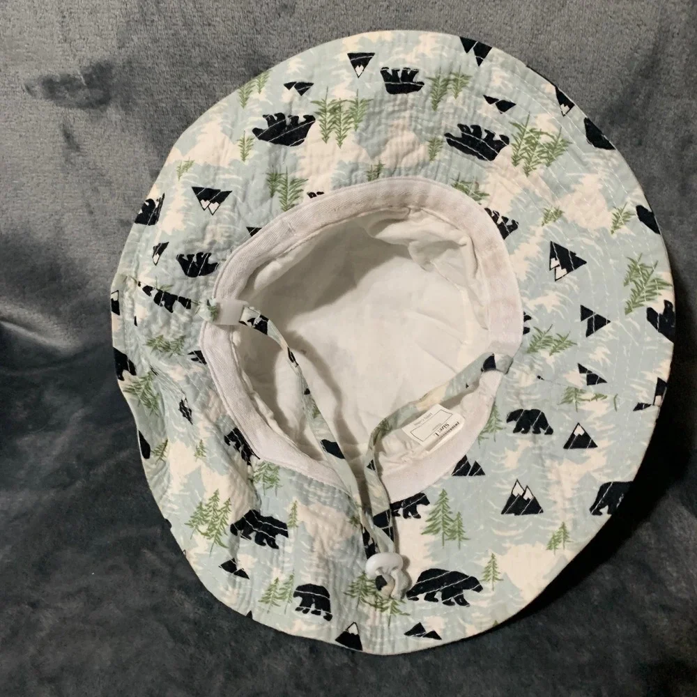 Jan & Jul Bucket Hat Kids L Bear Mountain Blue White Sun Hat